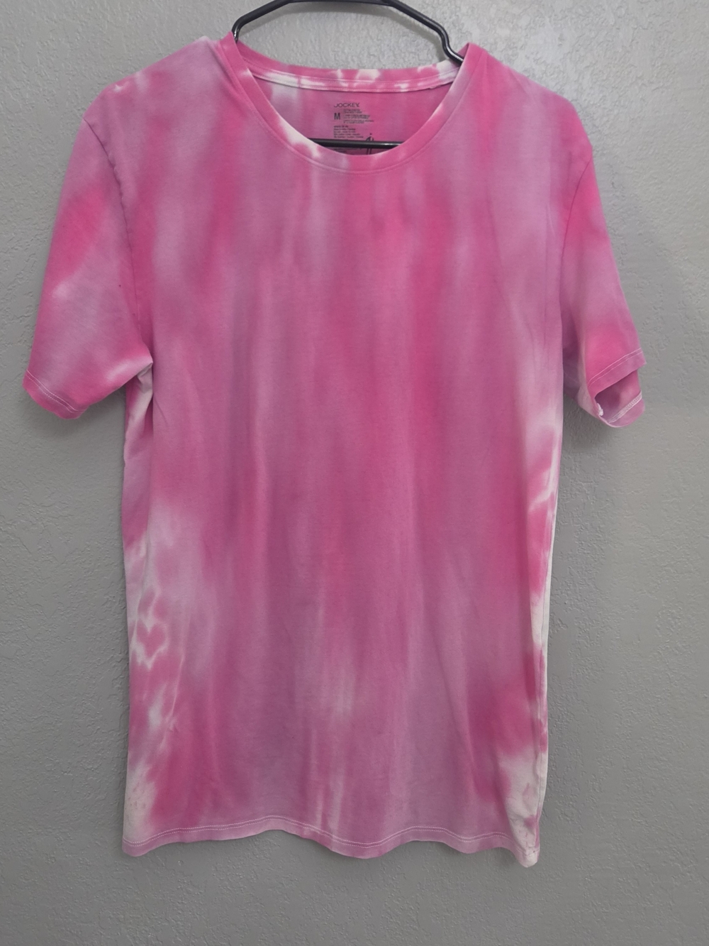 Jockey Pink and White Tie-Dye Short Sleeve Crewneck Tee